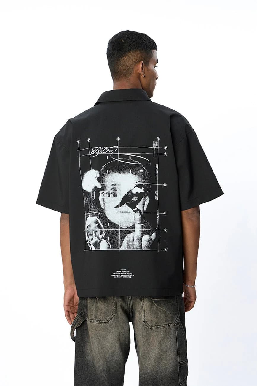 Short Sleeve Black Shirt // System Error